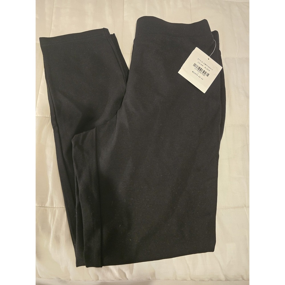 Ellen Tracy Pull-On  Pants Tummy Control Womens  Large Black Tapered‎ Legs